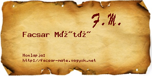 Facsar Máté névjegykártya